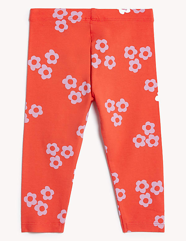 Cotton Rich Floral Print Leggings