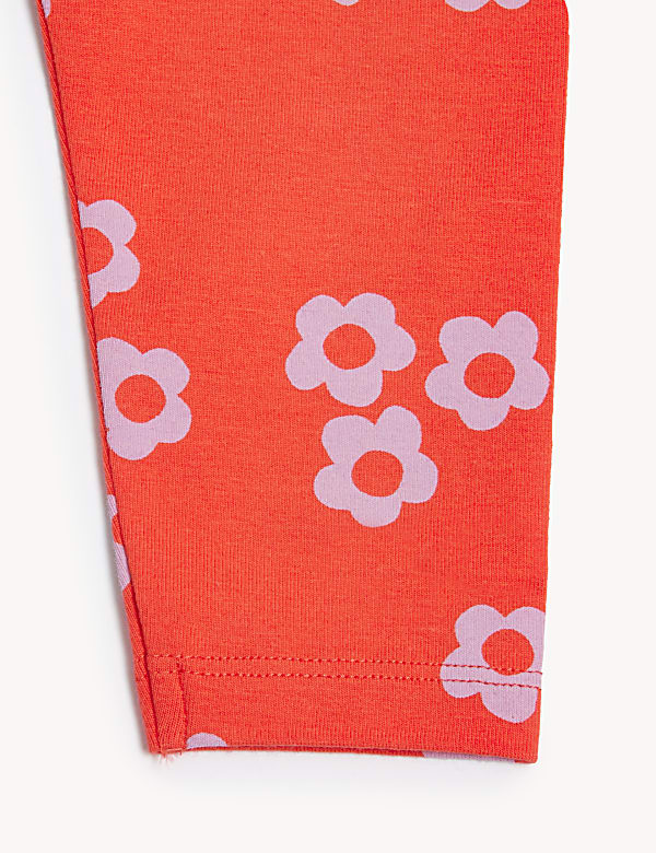 Cotton Rich Floral Print Leggings