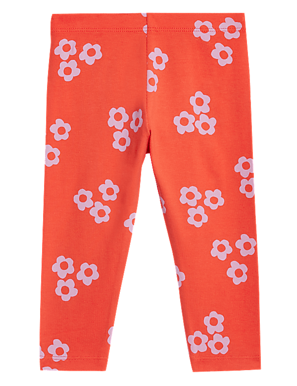 Cotton Rich Floral Print Leggings