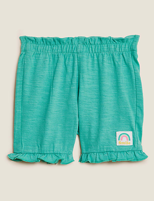 3pk Pure Cotton Frill Detail Shorts (0-3 Yrs)
