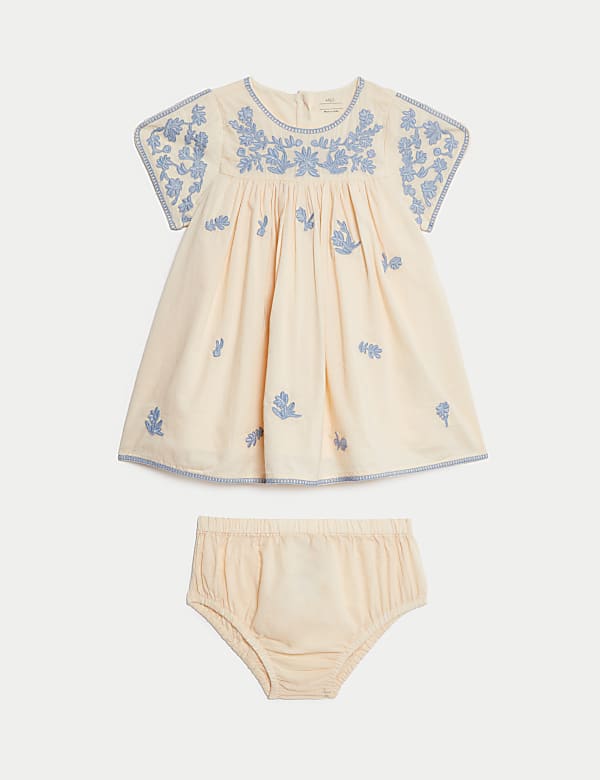 2pc Pure Cotton Embroidered Outfit (0-6 Yrs) - LV