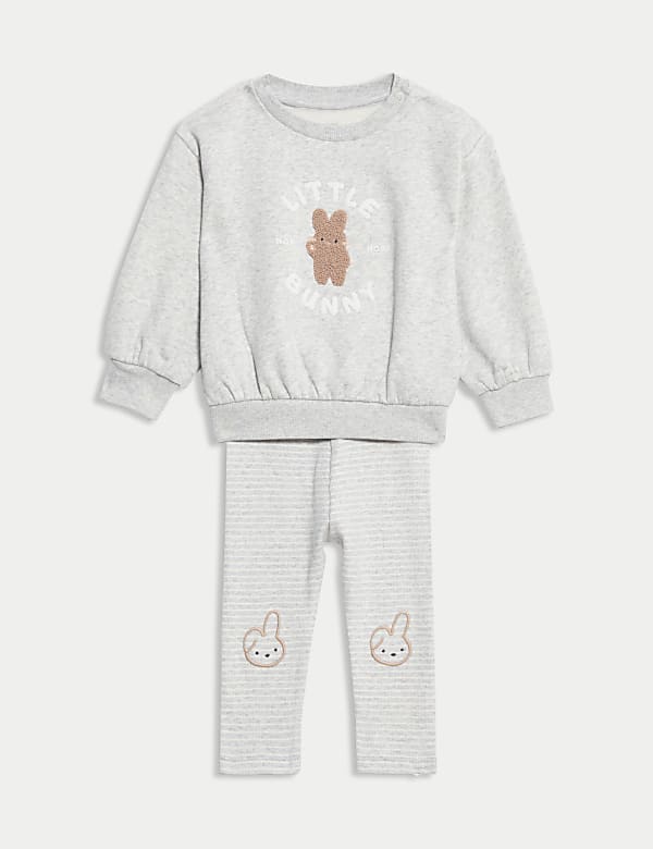 2pc Cotton Rich Little Bunny Slogan Outfit (0-3 Yrs) - VN