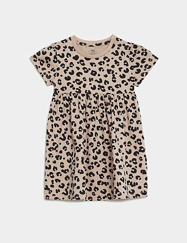 Pure Cotton Animal Print Dress (0-3 Yrs) - AT