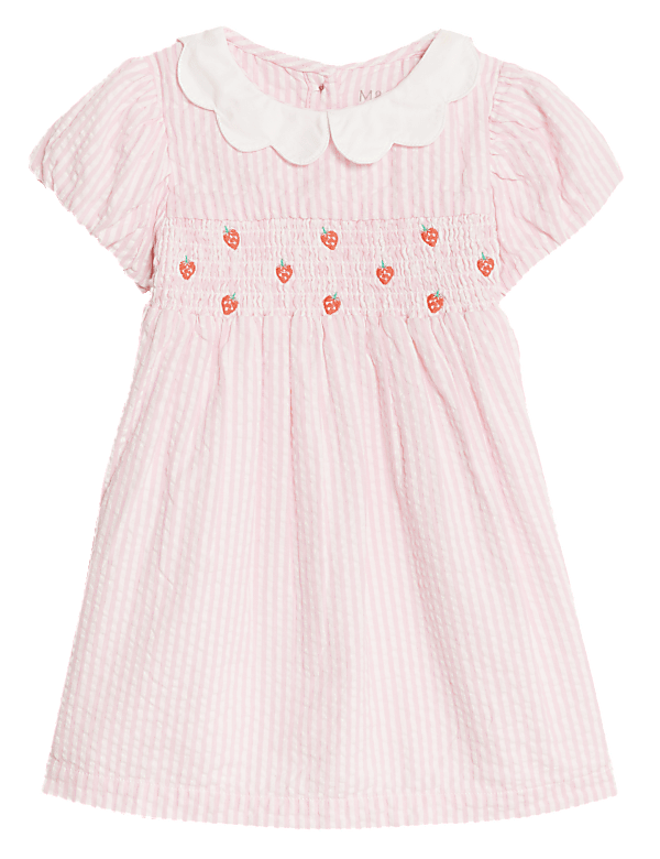 Pure Cotton Striped Strawberry Dress