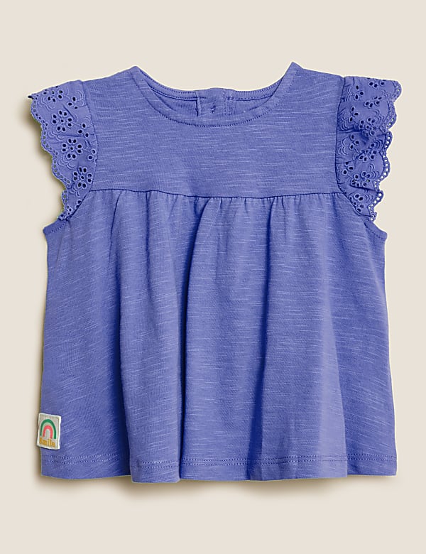 3pk Pure Cotton Frill Top (0-3 Yrs)