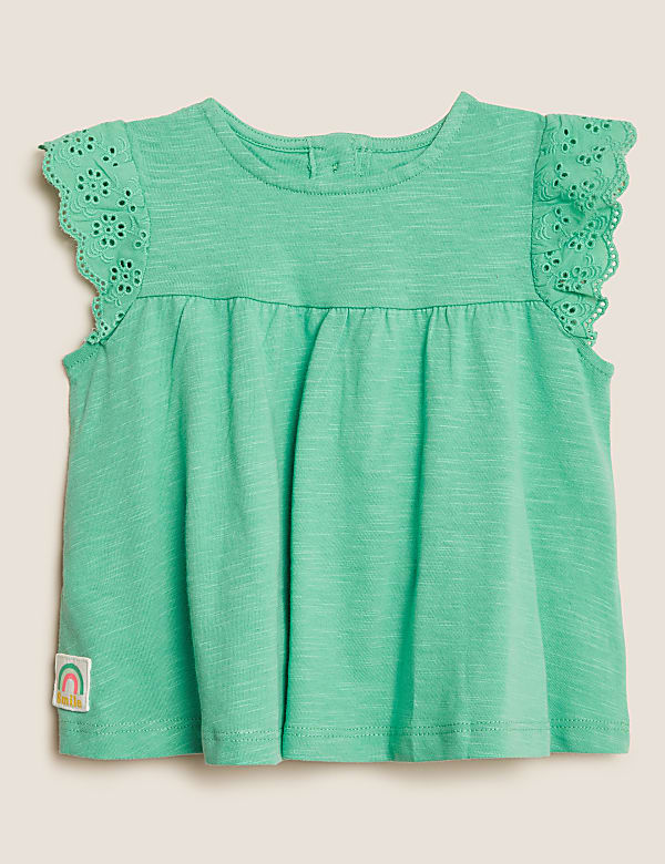3pk Pure Cotton Frill Top (0-3 Yrs)