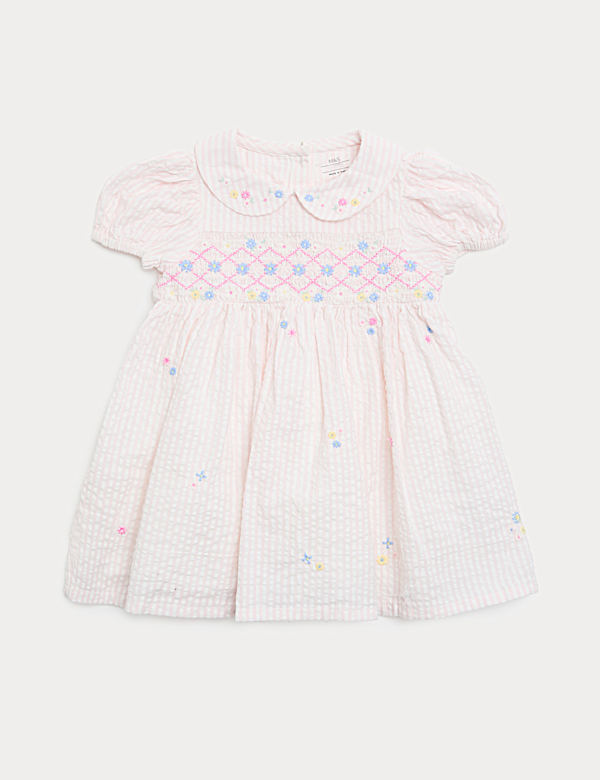 Pure Cotton Smock Dress with Knickers (0-3 Yrs) - FI