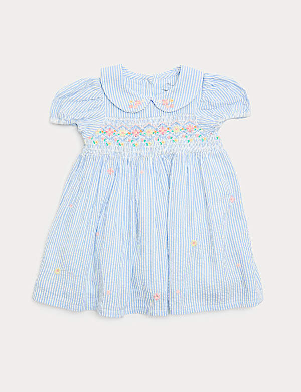 Robe smock&eacute;e et culotte 100 % coton (jusqu&rsquo;au 3 ans) - FR