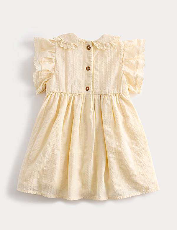 Pure Cotton Embroidered Collar Dress (0-5 Yrs)
