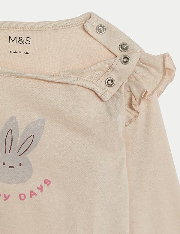 Pure Cotton Bunny Slogan Top (0-3 Yrs)
