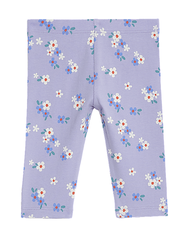 Cotton Rich Floral Leggings (0-3 Yrs)