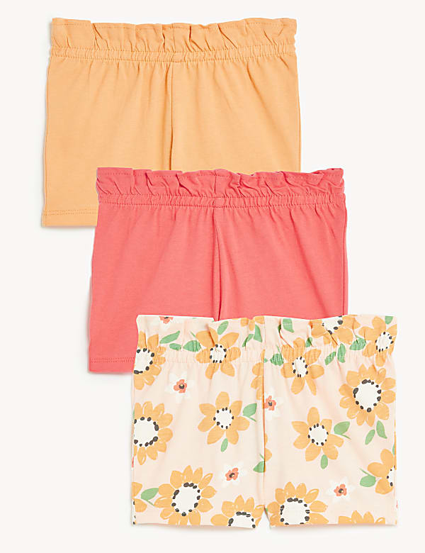 3pk Pure Cotton Printed Shorts