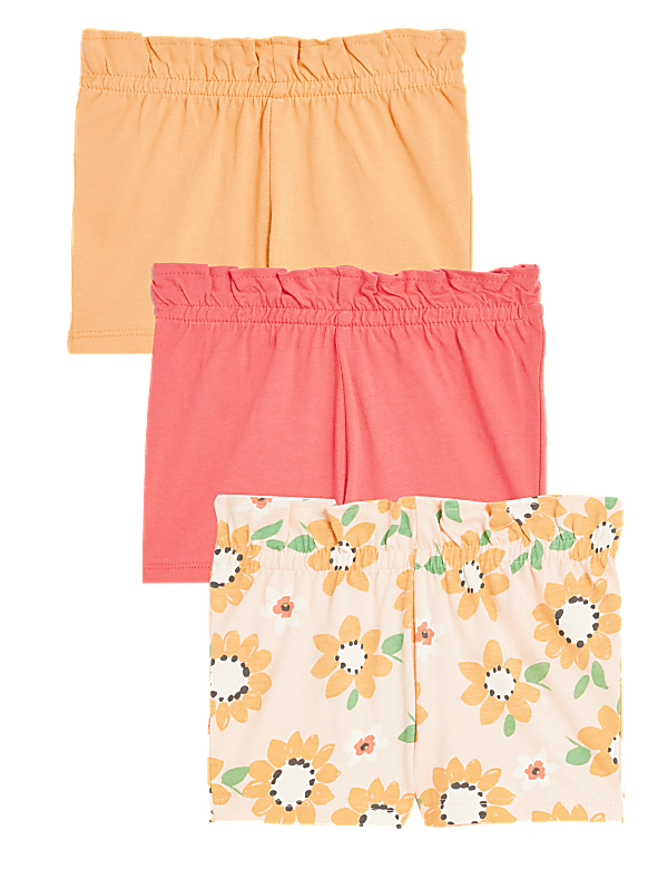 3pk Pure Cotton Printed Shorts
