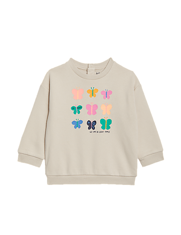 Cotton Rich Butterfly Print Sweatshirt (0-3 Yrs)