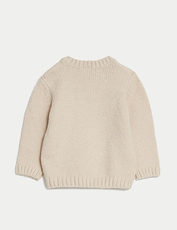 Cotton Rich Floral Knitted Jumper (0-3 Yrs)