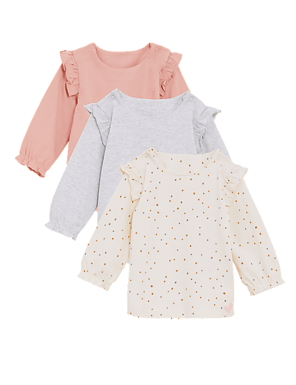 3pk Pure Cotton Tops (0-3 Yrs)