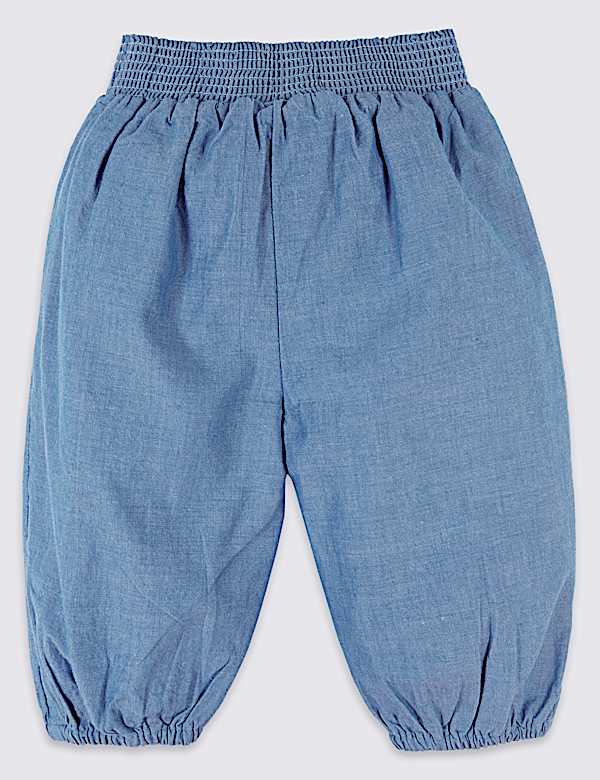 Pure Cotton Chambray Trousers