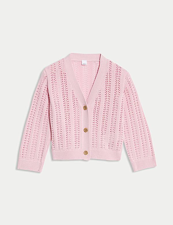 Pure Cotton Knitted Cardigan (0 Mths-3 Yrs) - US