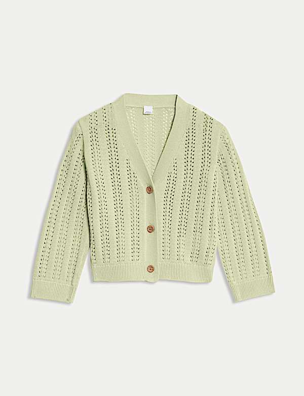 Pure Cotton Knitted Cardigan (0 Mths-3 Yrs) - PL