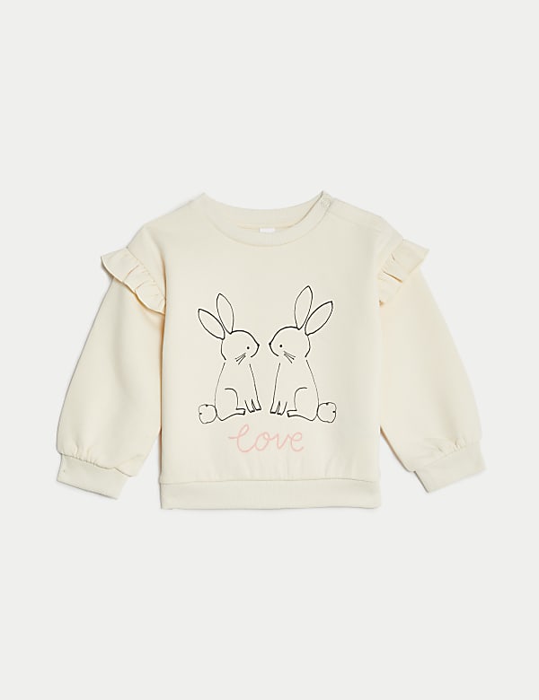 Cotton Rich Bunny Sweatshirt (0-3 Yrs) - FR