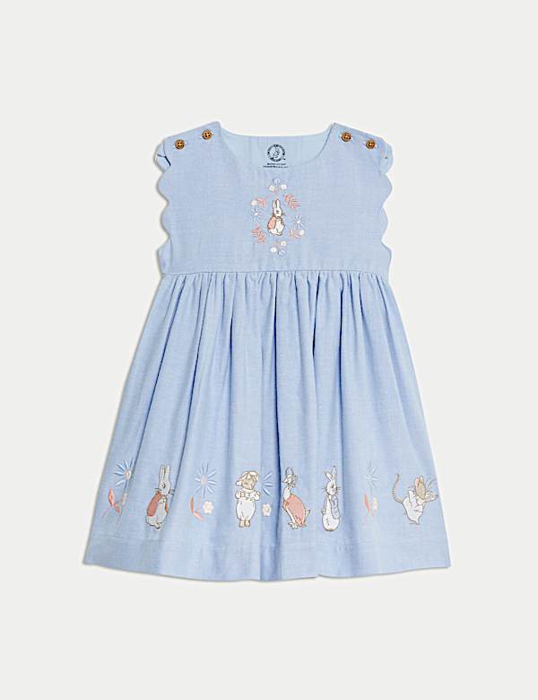 Pure Cotton Chambray Peter Rabbit™ Dress (0-3 Yrs) - VN