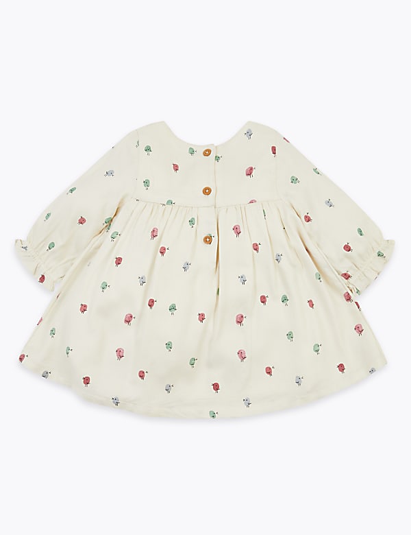 2 Piece Bird Print Dress & Tights Outfit (0-3 Yrs)