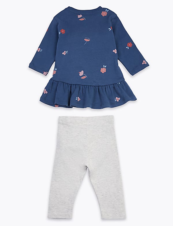 Organic Cotton Floral Print Outfit (0-3 Yrs)