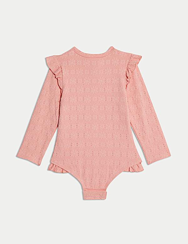 Maillot de bain &agrave; manches longues zipp&eacute; et motif brod&eacute; (jusqu&rsquo;au 3 ans) - FR
