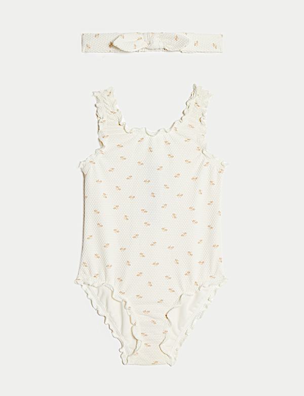 2pc Ditsy Floral Swimsuit & Headband (0-3 Yrs) - VN