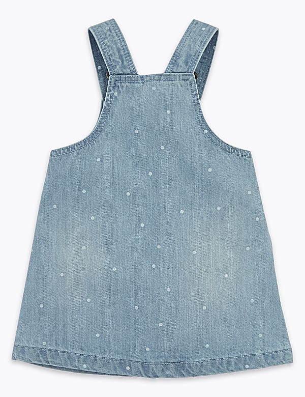 Denim Spotted Pinafore (0 -36 Mths)