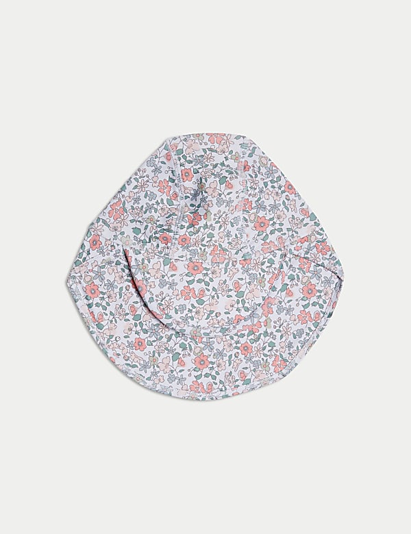Ensemble 2&nbsp;pi&egrave;ces zipp&eacute; tout en un maillot de bain et chapeau &agrave; imprim&eacute; fleuri (jusqu&rsquo;au 3&nbsp;ans) - FR