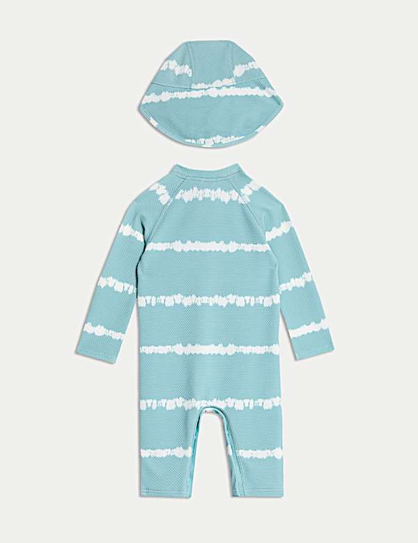 Maillot de bain 2 pi&egrave;ces &agrave; motif tie dye avec protection solaire (jusqu&rsquo;au 3 ans) - FR