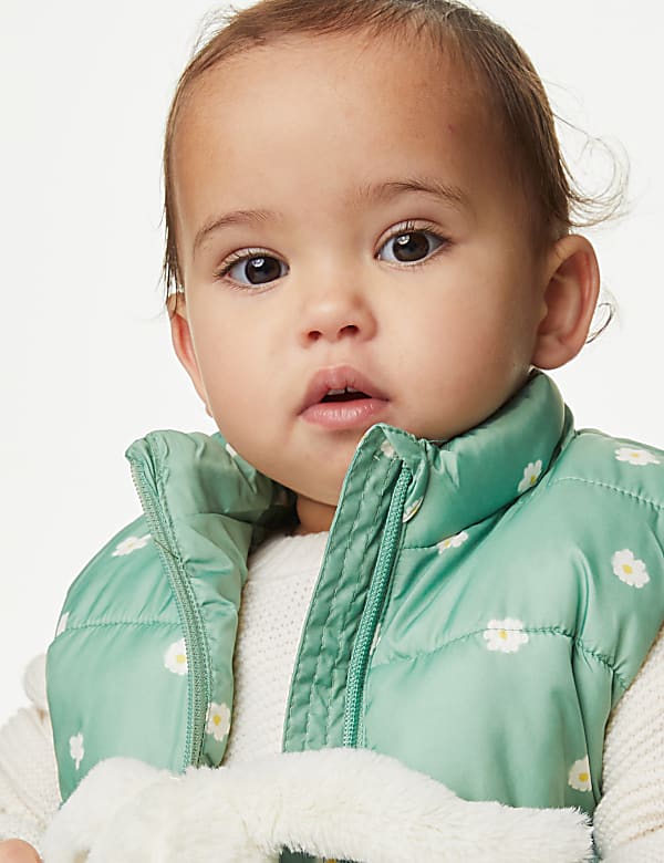 Stormwear™ Floral Padded Gilet (0-3 Yrs) - AL