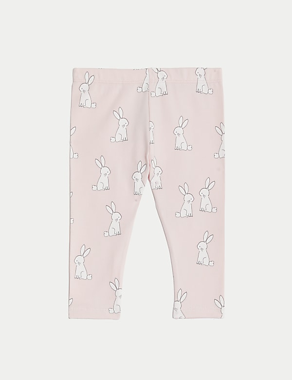 2pk Cotton Rich Bunny Leggings (0-3 Yrs)