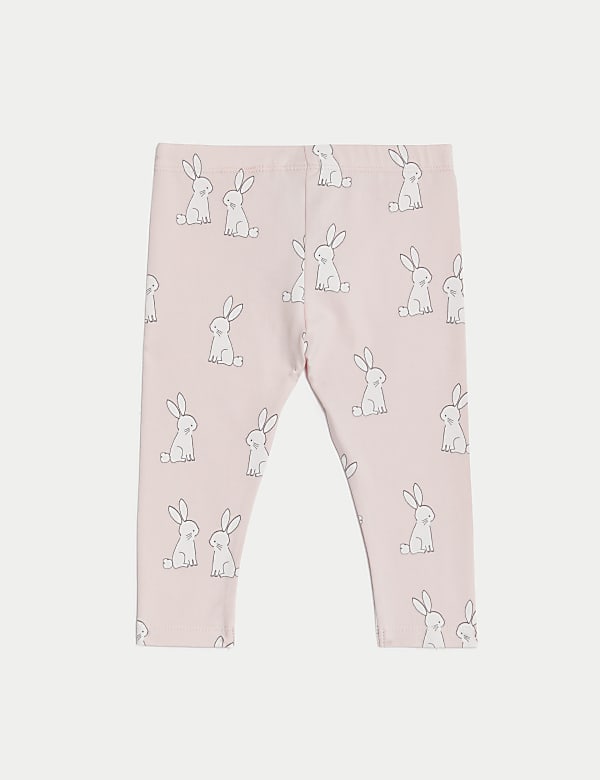 2pk Cotton Rich Bunny Leggings (0-3 Yrs)
