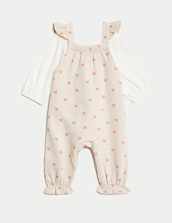 2pc Cotton Rich Heart Print Outfit (0-3 Yrs) - VN