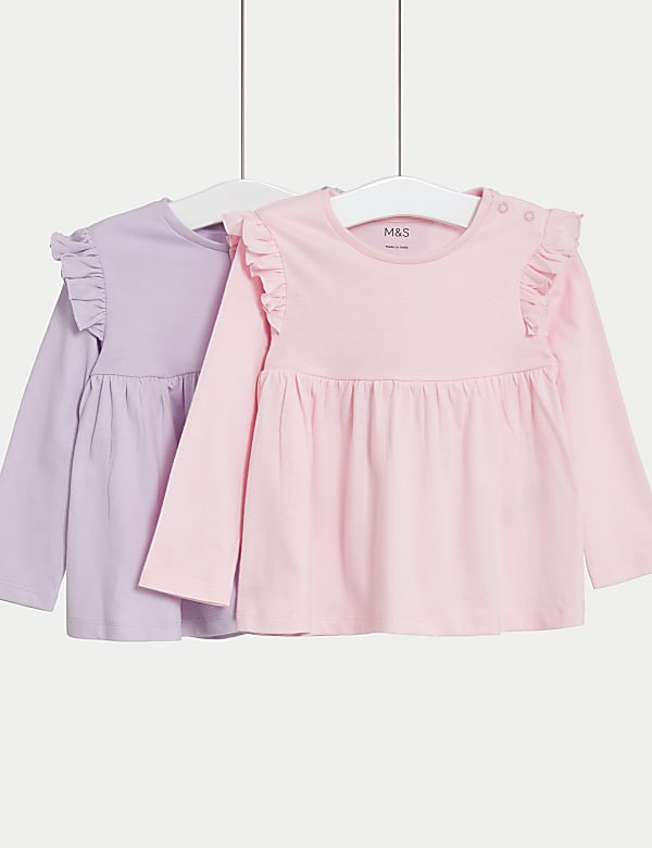 2pk Pure Cotton Tops (0-3 Yrs) - US