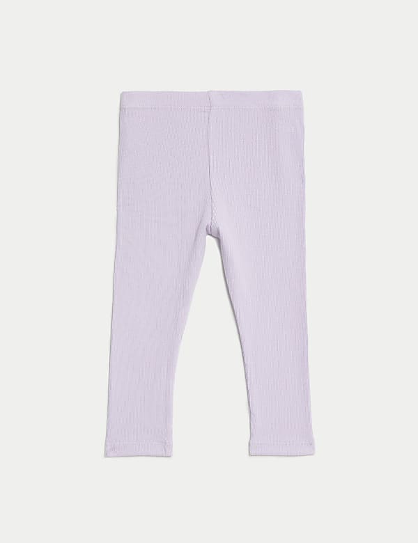 2pk Cotton Rich Plain Leggings (0-3 Yrs) - GR