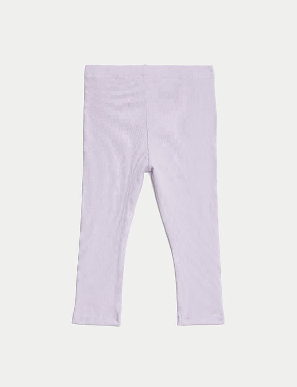 2pk Cotton Rich Plain Leggings (0-3 Yrs) - GR