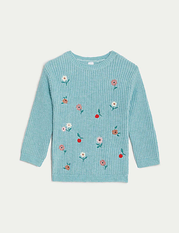 Pull en maille à motif fleuri (jusqu'au 3&nbsp;ans) - FR
