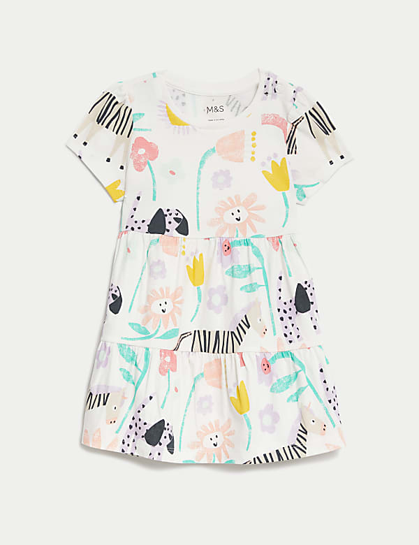 Pure Cotton Animal Print Dress (0-3 Yrs) - GR