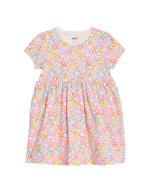 Pure Cotton Ditsy Floral Dress (0-3 Yrs)