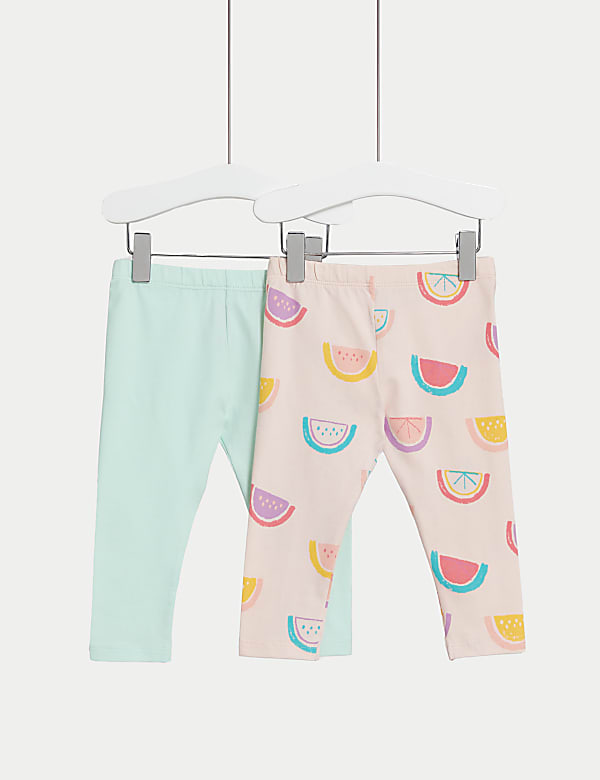 2pk Cotton Rich Fruit Print Leggings (0-3 Yrs) - RS