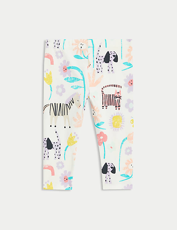 2pk Cotton Rich Printed Leggings (0-3 Yrs)