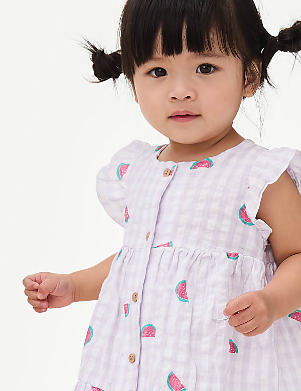 Pure Cotton Watermelon Dress (0-3 Yrs)