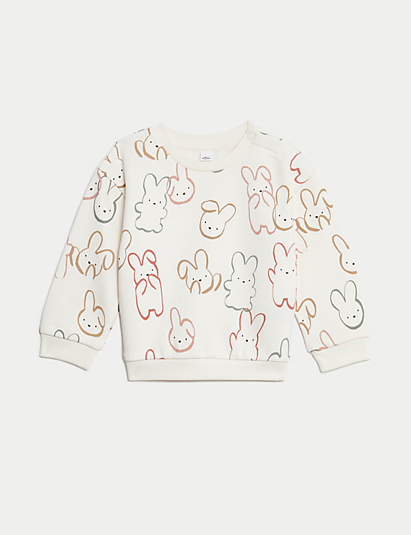 Sweat en coton à motif lapin (jusqu'au 3 ans) - CA