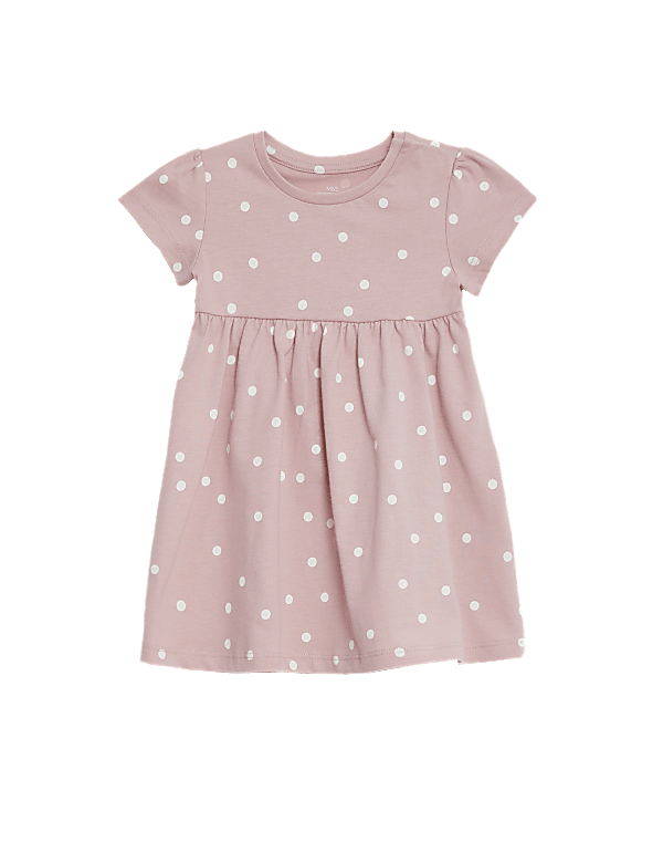 Pure Cotton Spot Dress (0-3 Yrs)