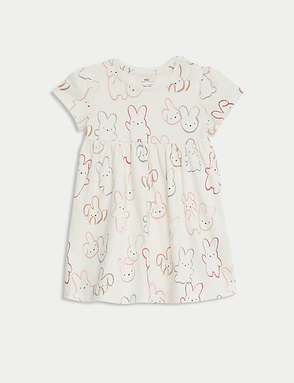 Pure Cotton Bunny Dress (0-3 Yrs) - UA