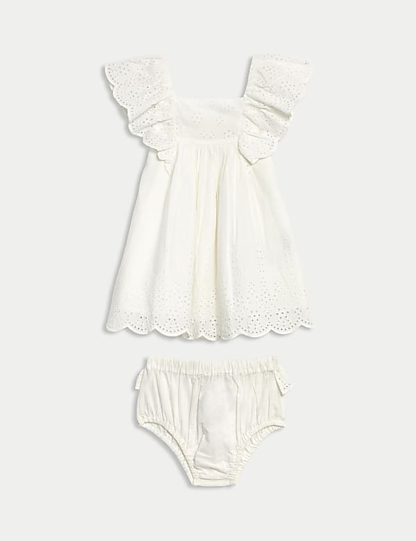 תלבושת שמלה 2 חלקים מכותנה טהורה (0-&rlm;3 שנים) - IL