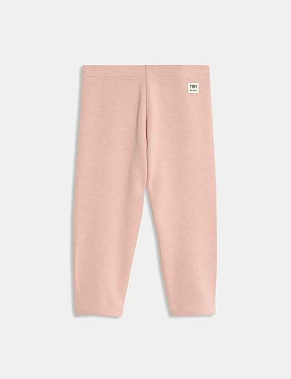 Gevoerde fleece legging van katoenmix (0-3 jaar) - NL